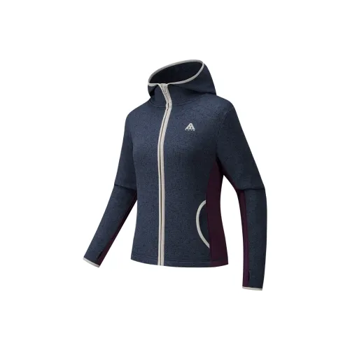 ANTA Outdoor Collection Подкладка Пальто Толстый Флисовый Костюм Женские Maya Синий Цветочный Дизайн Серый