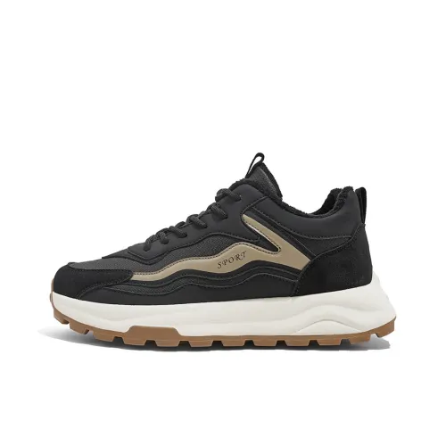 RENBEN Термическая Амортизация Увеличение Высоты Противоскользящий Низкий Топ Флисовые Линейные Спортивные Кроссовки Мужские