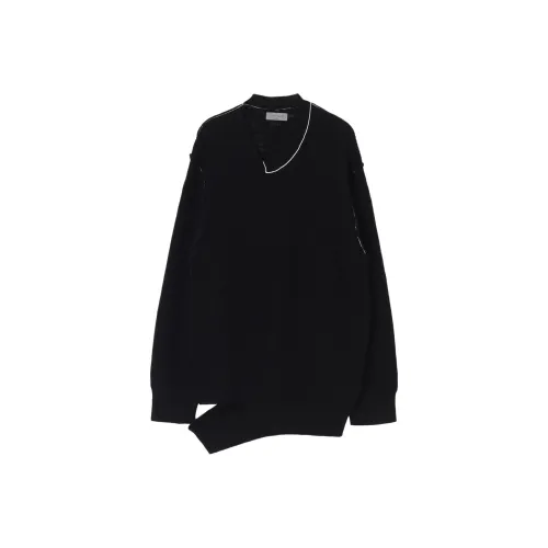 Yohji Yamamoto Pour Homme Fw25 HALF Кардиган Asymmetry Воротник PO Трикотаж Мужской