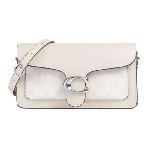 COACH Tabby Телячья кожа Портативный Сумка через плечо Сумка на плечо Маленькая Женская Мел Белый