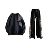 Комплект одежды - Черный свитшот + Черные штаны