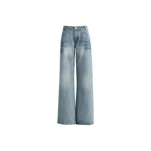 DANCANG Промытый Low Шаговый шов Джинсы Женские