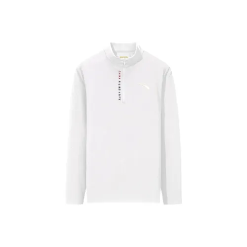 Anta Модный Быстросохнущий Дышащий Удобный Легкий Спортивный Универсальный Полуводолазка Трикотаж Мужской Чисто Белый