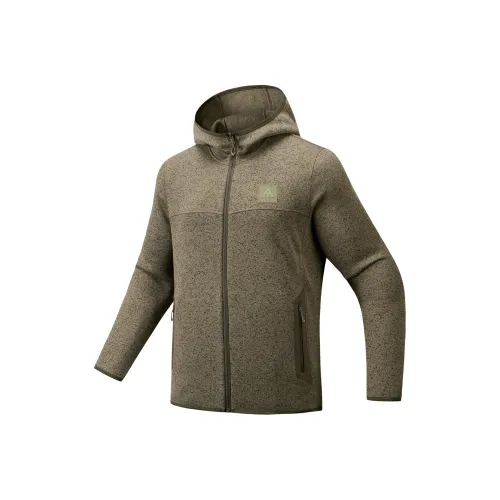 Anta Outdoor Collection Флис Одежда Мужская Сухой Сосновый Зеленый Фотиния Серый