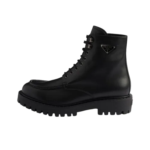 PRADA Короткий Мартин Ботинок 4,4CM Мужской Черный