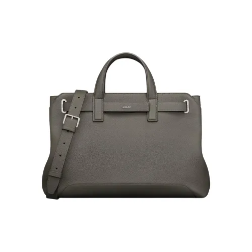 DIOR Телячья кожа Тоут Сумка Сумка для покупок Сумка среднего размера Женская Серый