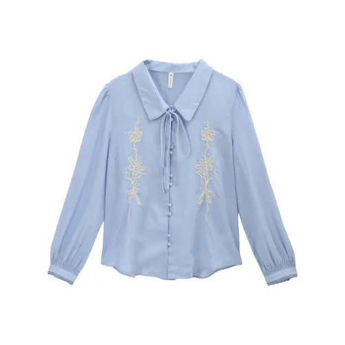 MISHOW Blue Women's Shirts MISHOW Синие Женские Рубашки