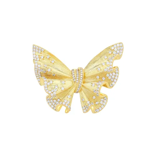 Фиолетовые синтетические кубические циркониевые брошки женские