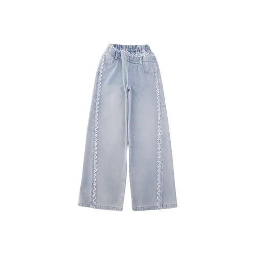 La Cergo Кружево Отделка Прямой крой Джинсы для детей