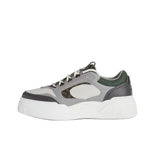 FENDI Force Low Топ Повседневная обувь Мужская Серый Белый