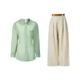 Цвет тумана, рубашка + шампанское абрикосовый, брюки