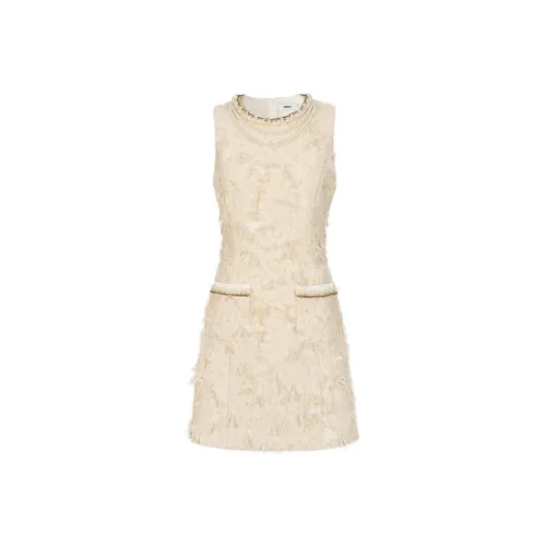 DITB Шампанское Экрю Женские Платья без рукавов