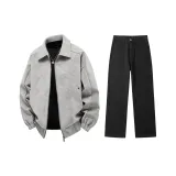 Комплект одежды (Серый топ Moon + Черные штаны)