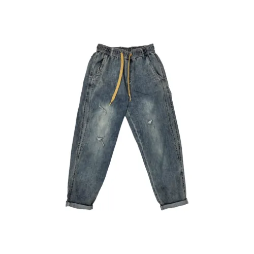 CAT'S PAW Синий Серый Унисекс Джинсы