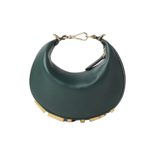 FENDI Fendigraphy Телячья кожа Сумка Мини Женская Темно-зеленая