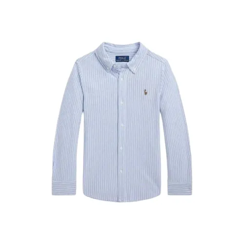 Polo Ralph Lauren Полосы Рубашка Весна-осень Детский Светло-синий