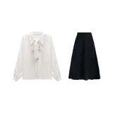 Длинно-рукавная рубашка + весенне-осенняя короткая юбка, комплект одежды [весенне-осенний классический]