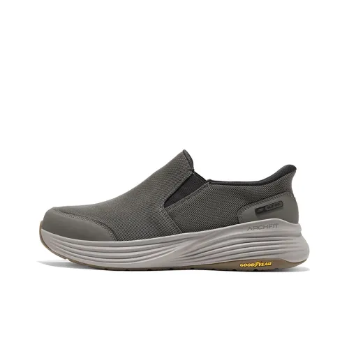 Skechers GO WALK Slip-On Вспышка Обувь The Поддержка IS Нескользящий Низкий Топ Кэжуал Мужской Темно-Серый Коричневый Умбра