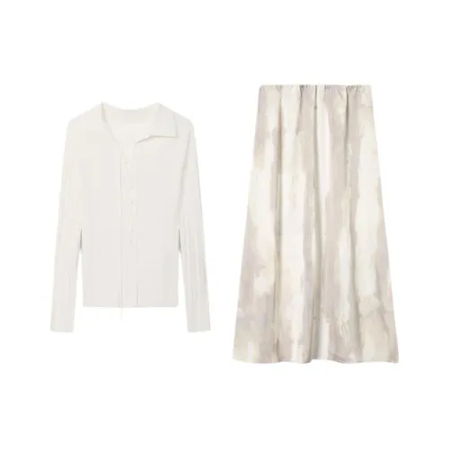 THE SEA LIFE Ice Cream Топ + Чайный коричневый Юбка Женские Комплекты с юбкой