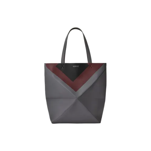 LOEWE Puzzle Fold Телячья кожа Сумка на плечо Экстра-большая Женская Темно-красная Драгоценный камень