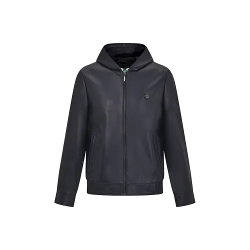 RARE Темно-синие мужские кожаные куртки