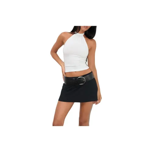 Motel Rocks Raceline Halterneck Топ Район Джерси Белый Топ на бретелях Женские