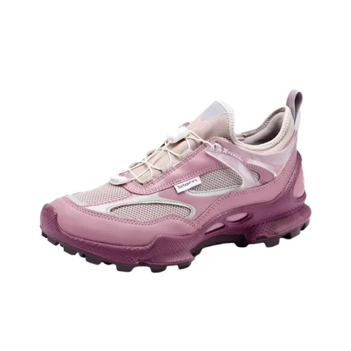 Ecco Biom C Trail Устойчивая к истиранию Низкая Обувь для Альпинизма Женская Рубиновый Красный
