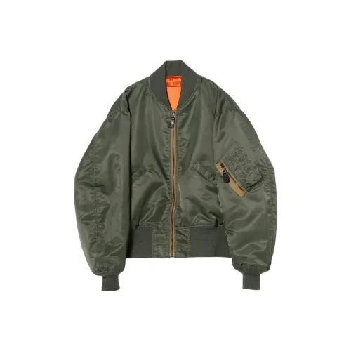 BEAMS совместный бренд Оливково-зеленые Женские Куртки