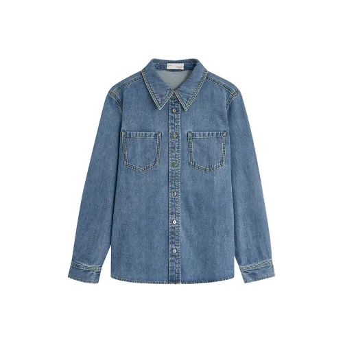 Inman Джинсовый Синий Женская Рубашка