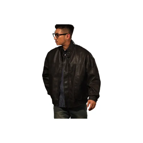 Gyxt Сосновая шишка Кофе Мужские Кожаные куртки