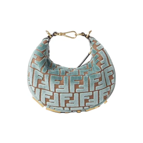 FENDI fendigraphy Вельветовая сумка Mini Женская Зеленая