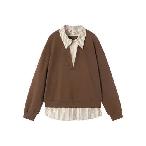 XIANGYING Кофейный Бежевый Женский Свитшот