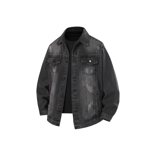 MORii Черный Серый Цвет Унисекс Джинсовые Куртки