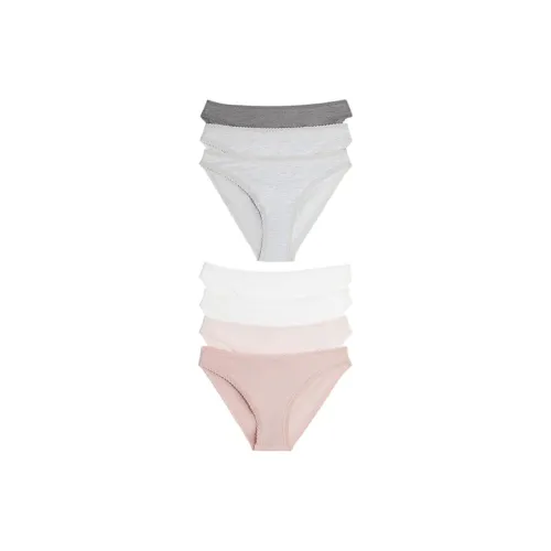 H M 7 пачек Серый Смешанный цвет + Светло-серый + Светло-серый + Белый + Белый + Светло-розовый + Розовый Женские трусики-бикини