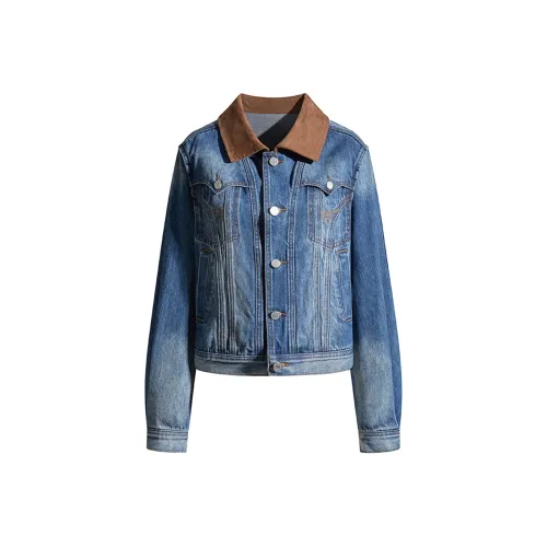 PVJ SLKK WT600# Синий Женские Джинсовые Куртки