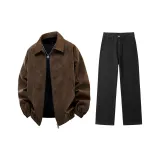 Комплект одежды (Кофейный топ + Черные штаны)