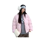 Розовый хлопковый пуховик