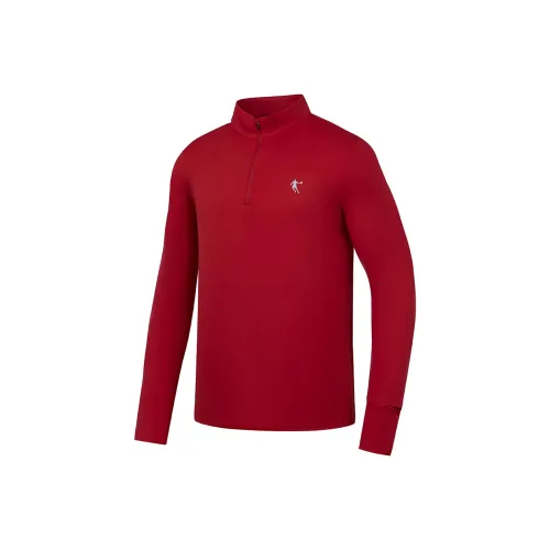 QIAODAN Feiying T-Shirt Мужская Винтаж Настоящий Красный