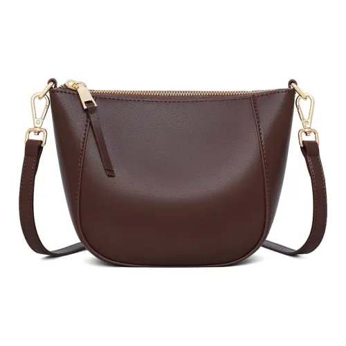 VINEY Сумка через плечо из коровьей кожи стандартная женская кофейного цвета