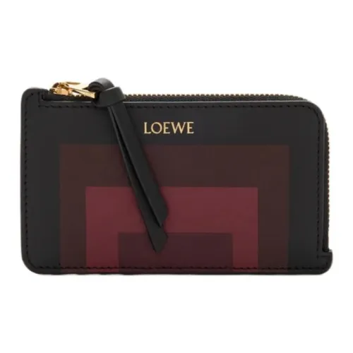 LOEWE Albers Коллаборация Телячья кожа Держатель для карт Женские Черный Бургунди Бургунди