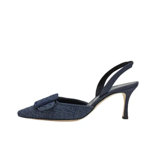 MANOLO BLAHNIK Maysli Узкий каблук Высокие каблуки 7 см Женские Темно-синий