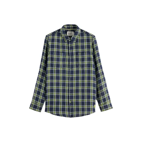 Scotch Soda Оливковые Мужские Рубашки