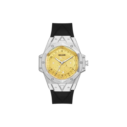 LIBER AEDON Наручные часы Кварцевый механизм Смольный ремешок Черный циферблат Мужские часы