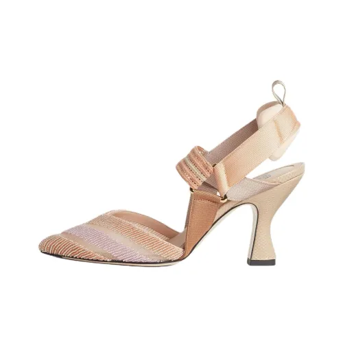 FENDI Colibri Грубый каблук Высокие каблуки 8,5 см Женские Розовый