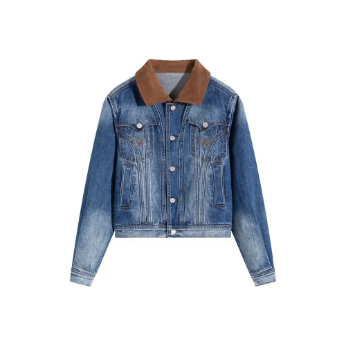 Розовый SLKK WT600# Синий Женские Джинсовые куртки