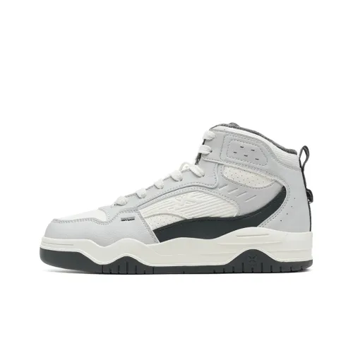 XTEP Термический Легкий Верх Высокие Кроссовки для Скейтбординга Мужские Парус Белый Призрачный Серый Угольный Черный