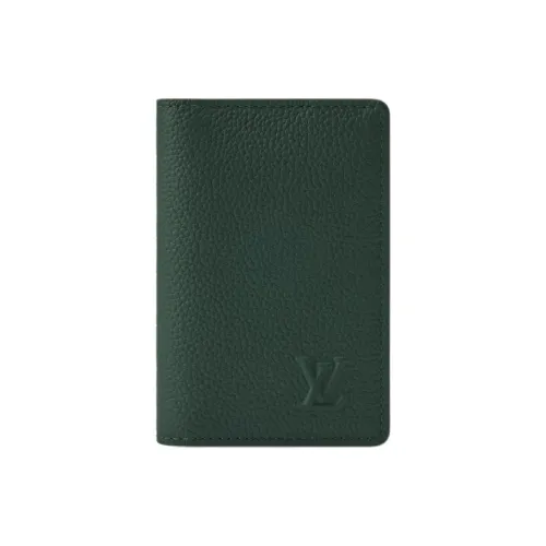 LOUIS VUITTON Aerogram Телячья кожа Держатель для карт кошелек Мужской Лесной зеленый