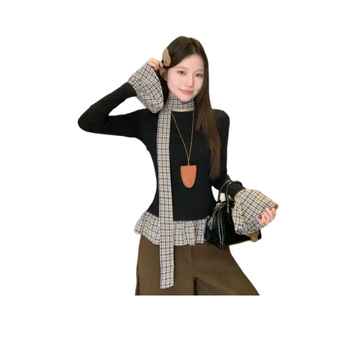 YINLEI Длинный рукав Т-рубашка Женская