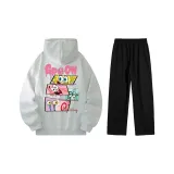 Белый, серый, топсайс, топ + черные штаны