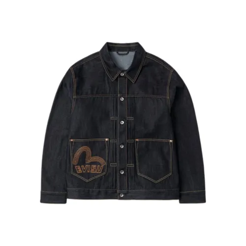 EVISU Джинсовый синий Мужской Джинсовые куртки